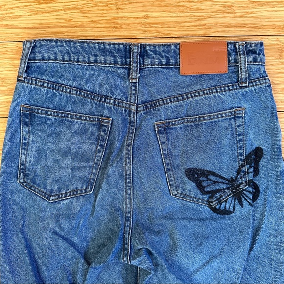 Princess Polly Women's Denim Butterfly Straight Leg Jeans Size 6 - Picture 10 of 11